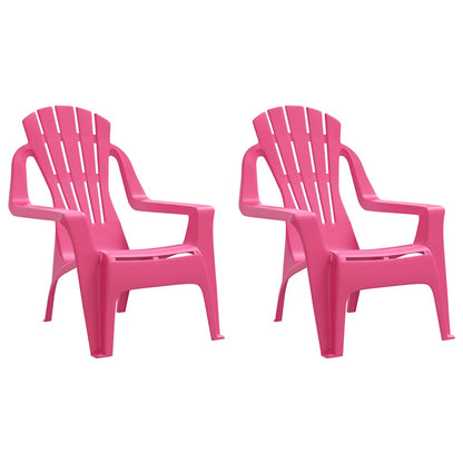Sedie Giardino 2pz Bambini Rosa 37x34x44cm PP Aspetto in Legno - homemem39