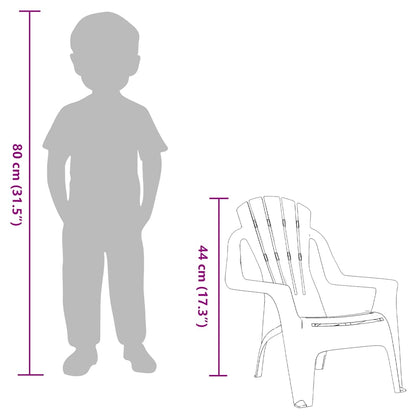 Sedie Giardino 2pz Bambini Arancioni 37x34x44 PP Aspetto Legno