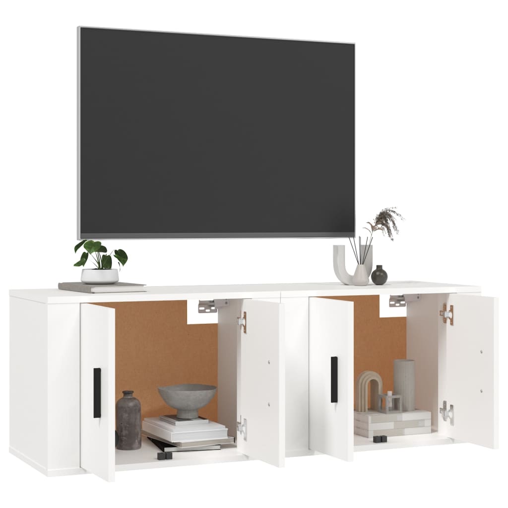 Mobili Porta TV a Parete 2 pz Bianco 57x34,5x40 cm - homemem39