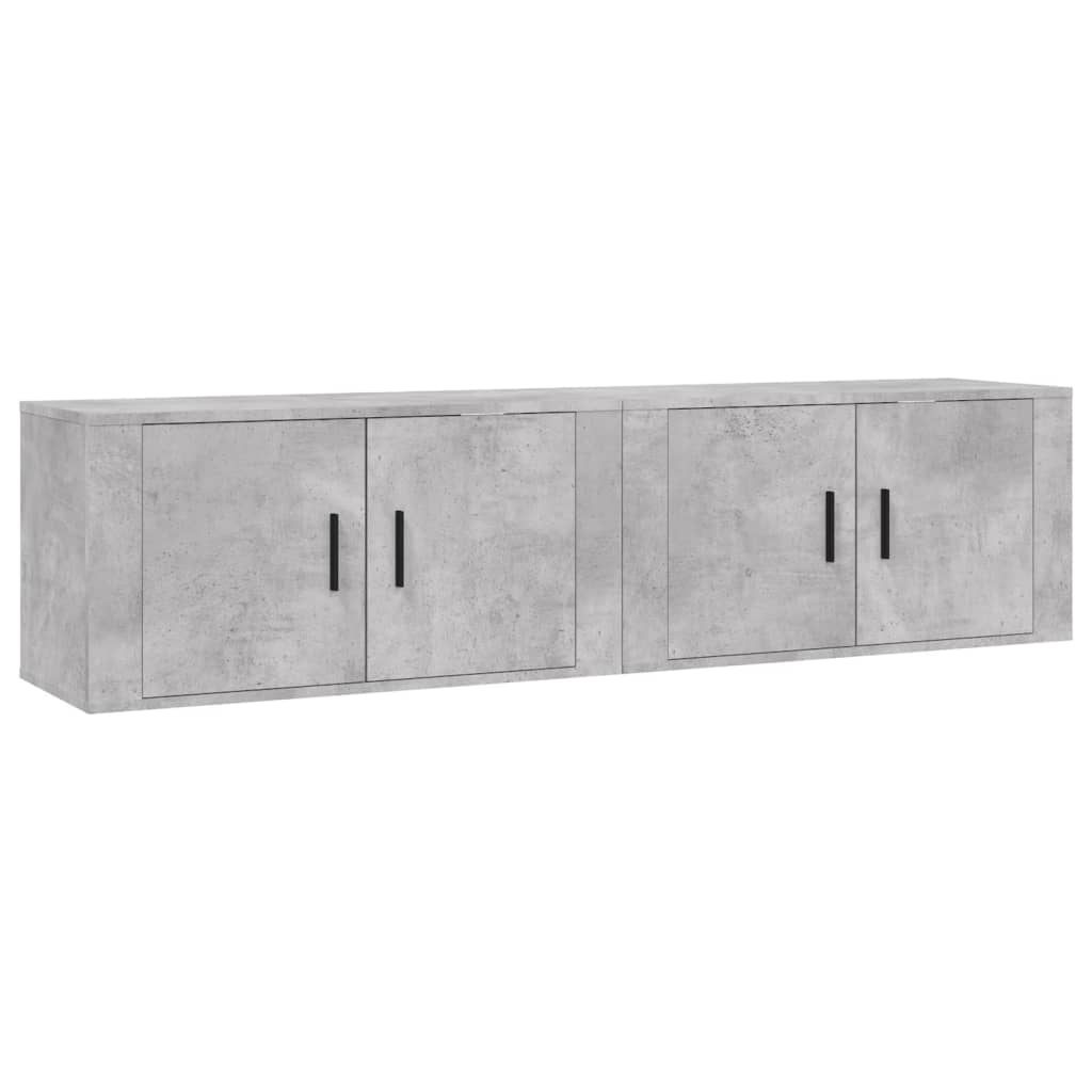 Mobili Porta TV a Parete 2 pz Grigio Cemento 80x34,5x40 cm