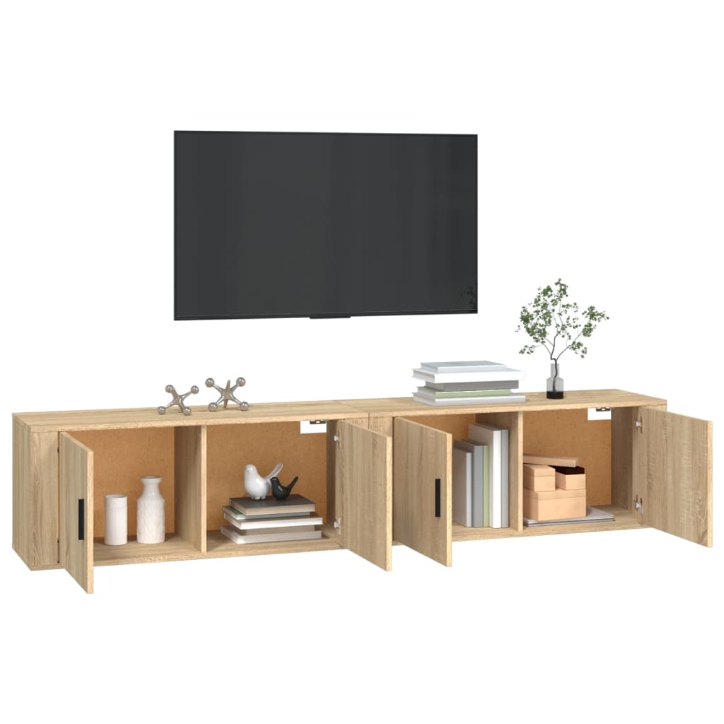 Mobili Porta TV a Parete 2 pz Rovere Sonoma 100x34,5x40 cm