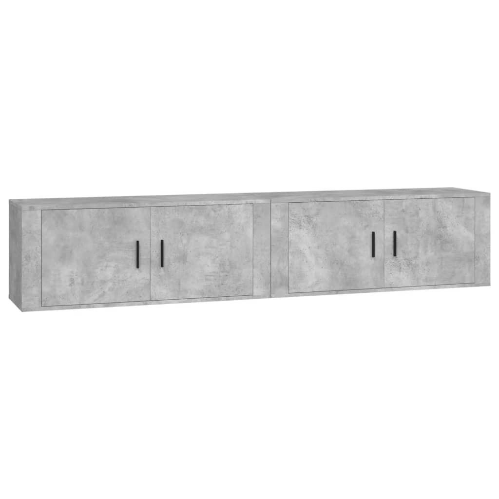Mobili Porta TV a Parete 2 pz Grigio Cemento 100x34,5x40 cm