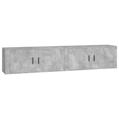 Mobili Porta TV a Parete 2 pz Grigio Cemento 100x34,5x40 cm