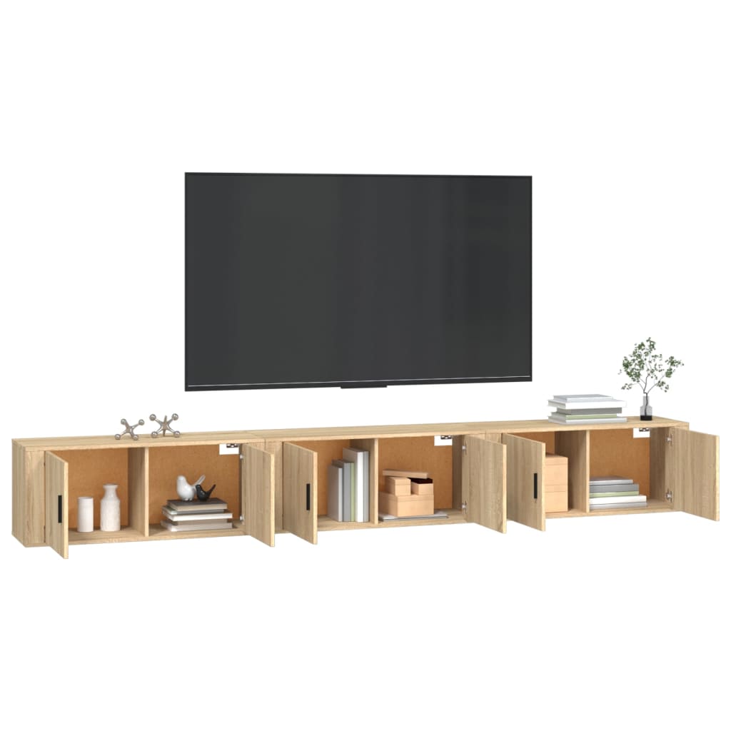 Mobili Porta TV a Parete 3 pz Rovere Sonoma 100x34,5x40 cm