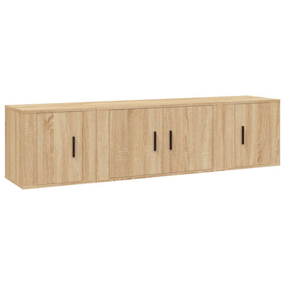 Set di Mobili Porta TV 3 pz Rovere Sonoma in Legno Multistrato
