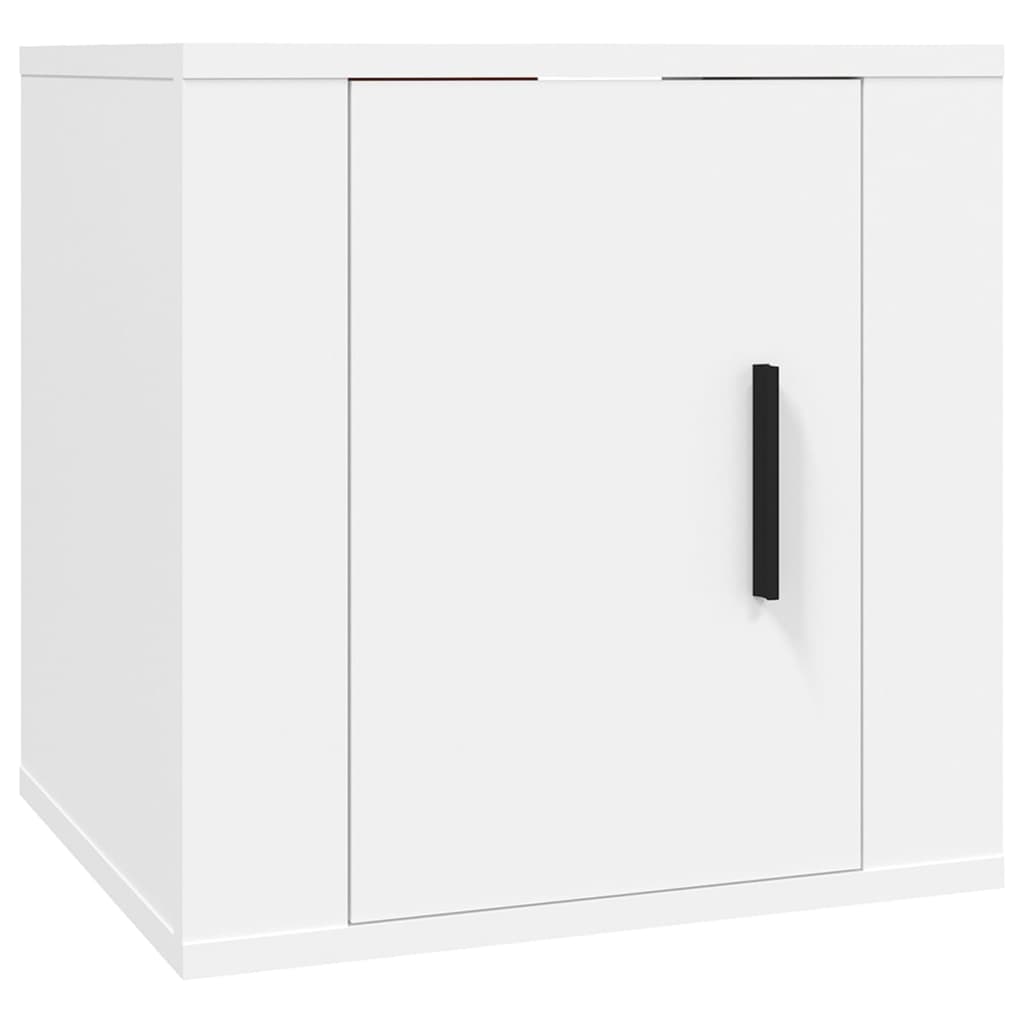 Set di Mobili Porta TV 2 pz Bianco in Legno Multistrato