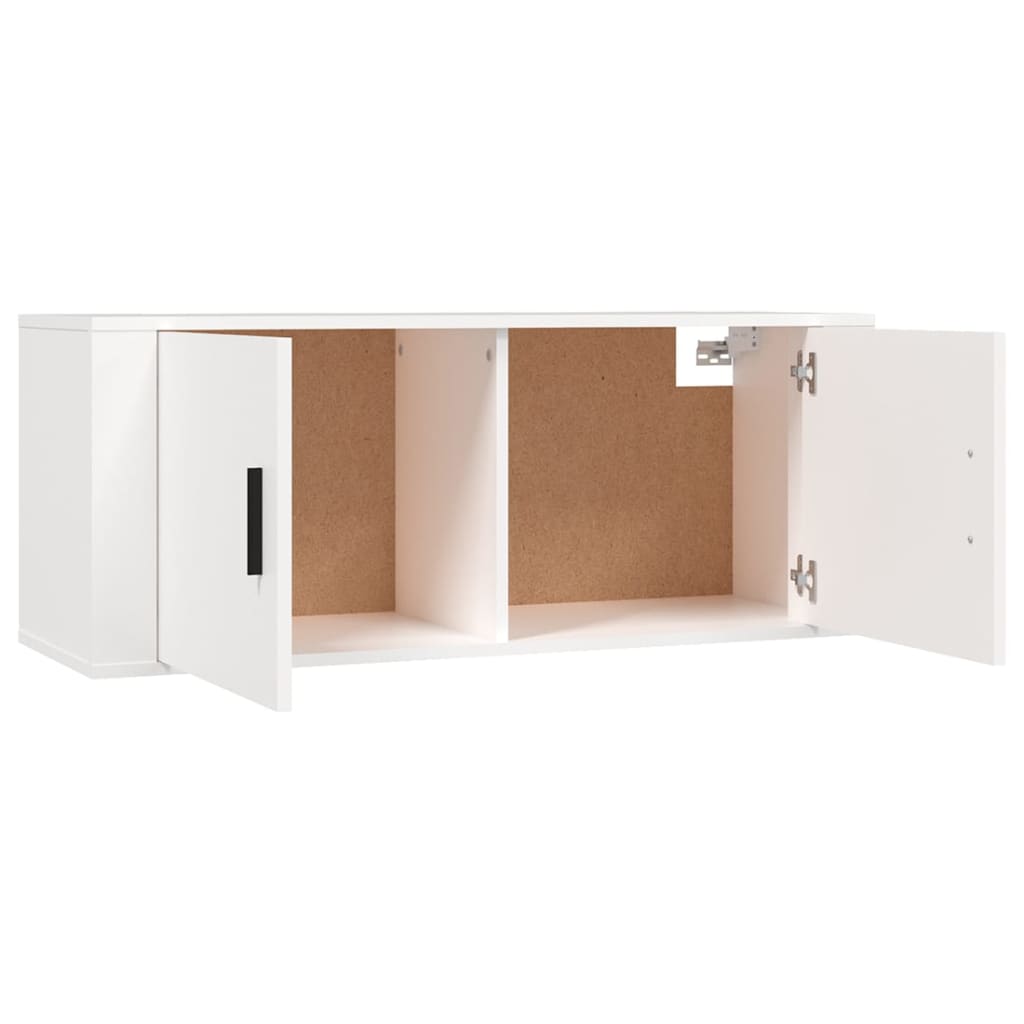 Set di Mobili Porta TV 2 pz Bianco in Legno Multistrato