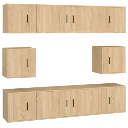 Set Mobili Porta TV 8pz Rovere Sonoma in Legno Multistrato