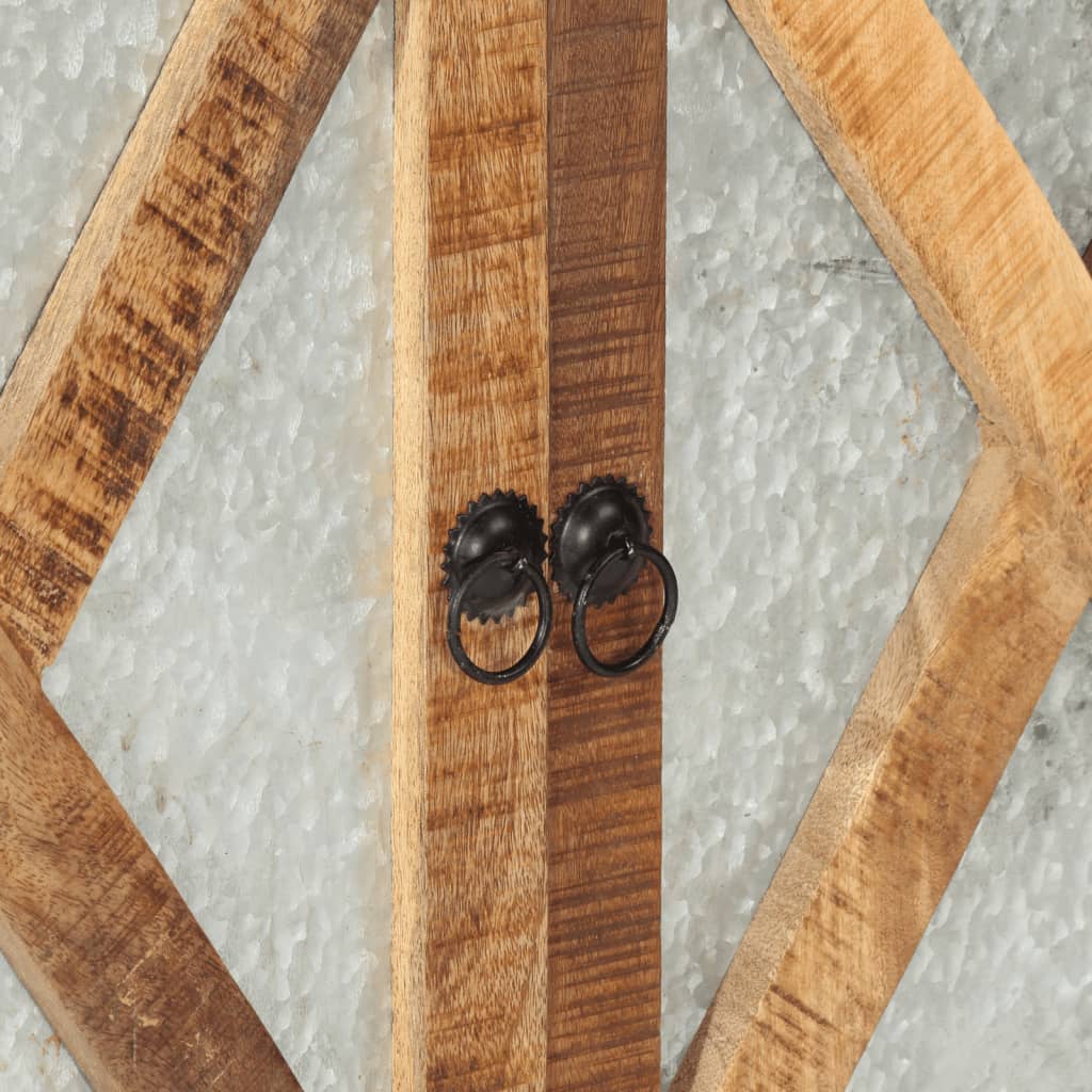 Credenza 80x30x71 cm in Legno Grezzo Massello Mango e Metallo - homemem39