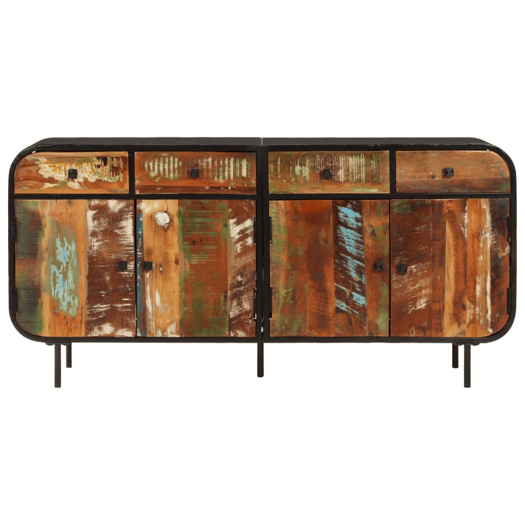 Credenza 140x35x70 cm in Legno Massello di Recupero e Metallo - homemem39