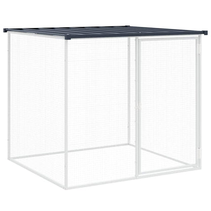 Gabbia Polli con Tetto Antracite 103x98x90 cm Acciaio Zincato