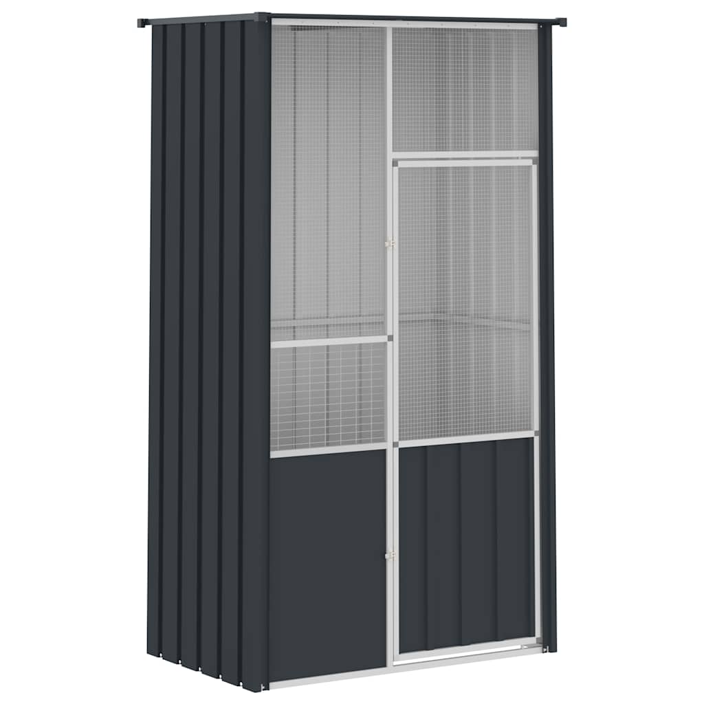 Gabbia per Uccelli Antracite 115x78x200 cm in Acciaio Zincato | homemem39