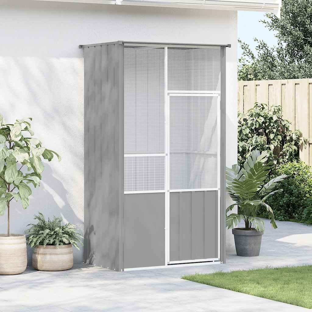Gabbia per Uccelli Grigia 115x78x200 cm in Acciaio Zincato | homemem39