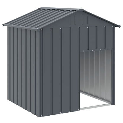 Casetta Cani con Tetto Antracite 117x103x123 cm Acciaio Zincato - homemem39