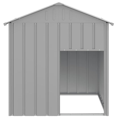 Casetta Cani Tetto Grigio Chiaro 117x103x123 cm Acciaio Zincato - homemem39