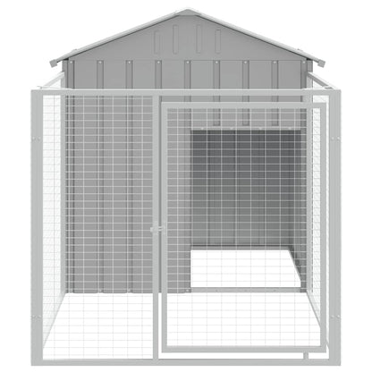 Casetta Cani Corsa Grigio Chiaro 117x201x123 cm Acciaio Zincato - homemem39