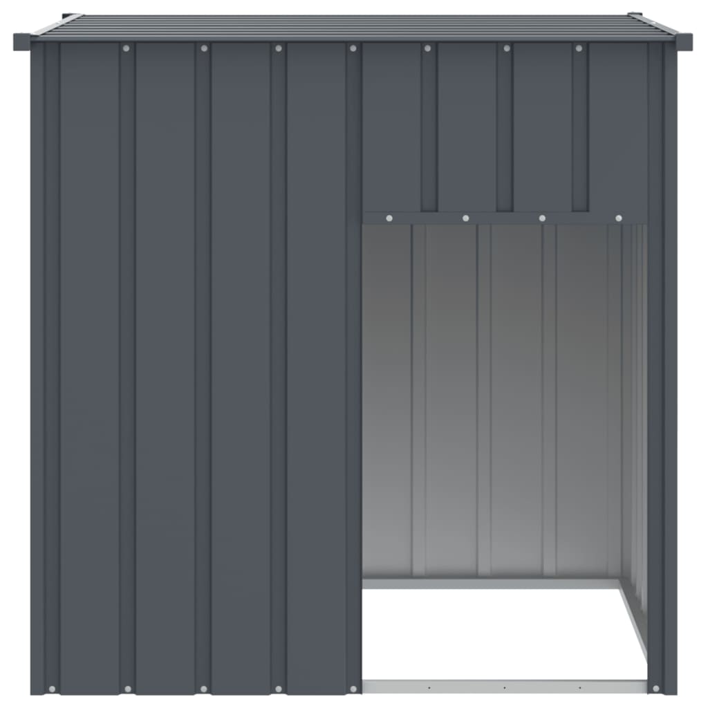 Casetta Cani con Tetto Antracite 110x103x109 cm Acciaio Zincato - homemem39