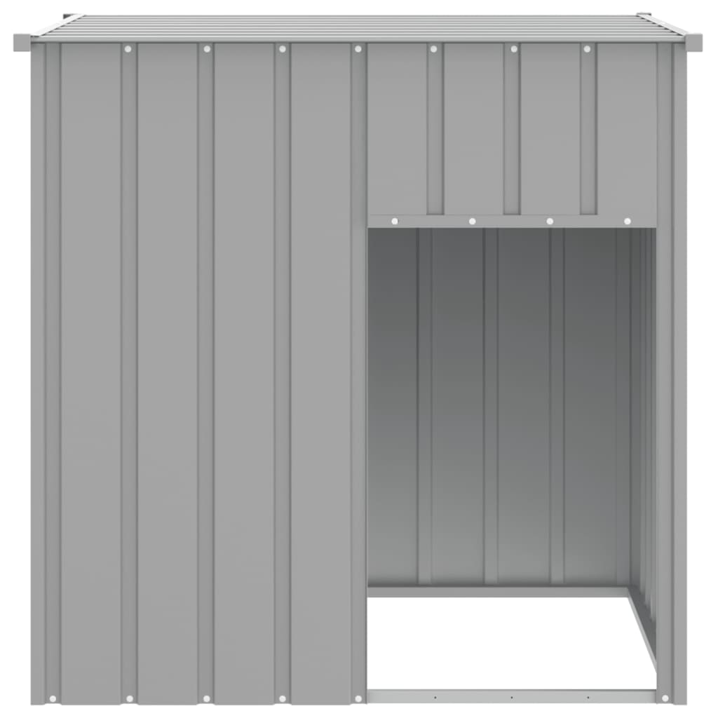 Casetta Cani Tetto Grigio Chiaro 110x103x109 cm Acciaio Zincato - homemem39