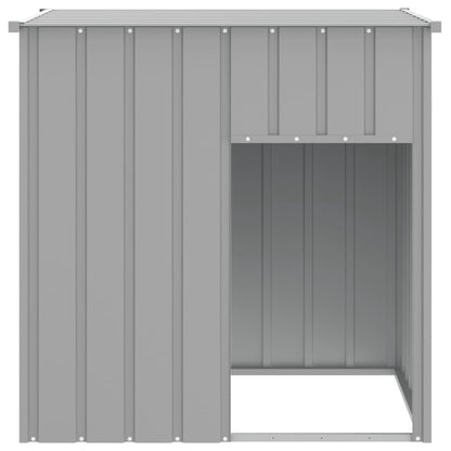 Casetta Cani Tetto Grigio Chiaro 110x103x109 cm Acciaio Zincato - homemem39