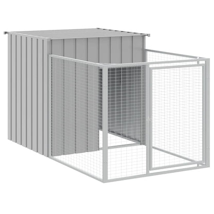 Casetta Cani Corsa Grigio Chiaro 110x201x110 cm Acciaio Zincato - homemem39