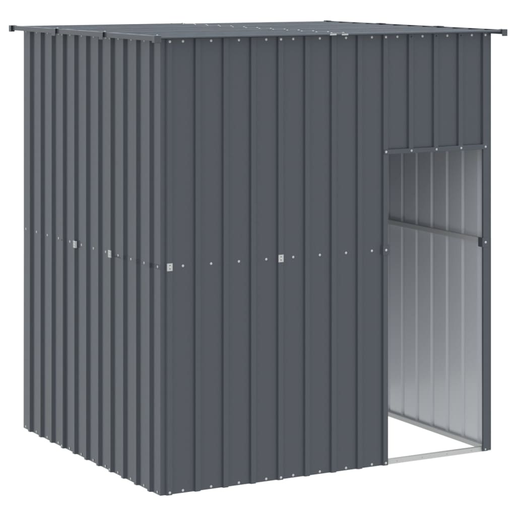Casetta Cani con Tetto Antracite 165x153x181 cm Acciaio Zincato - homemem39