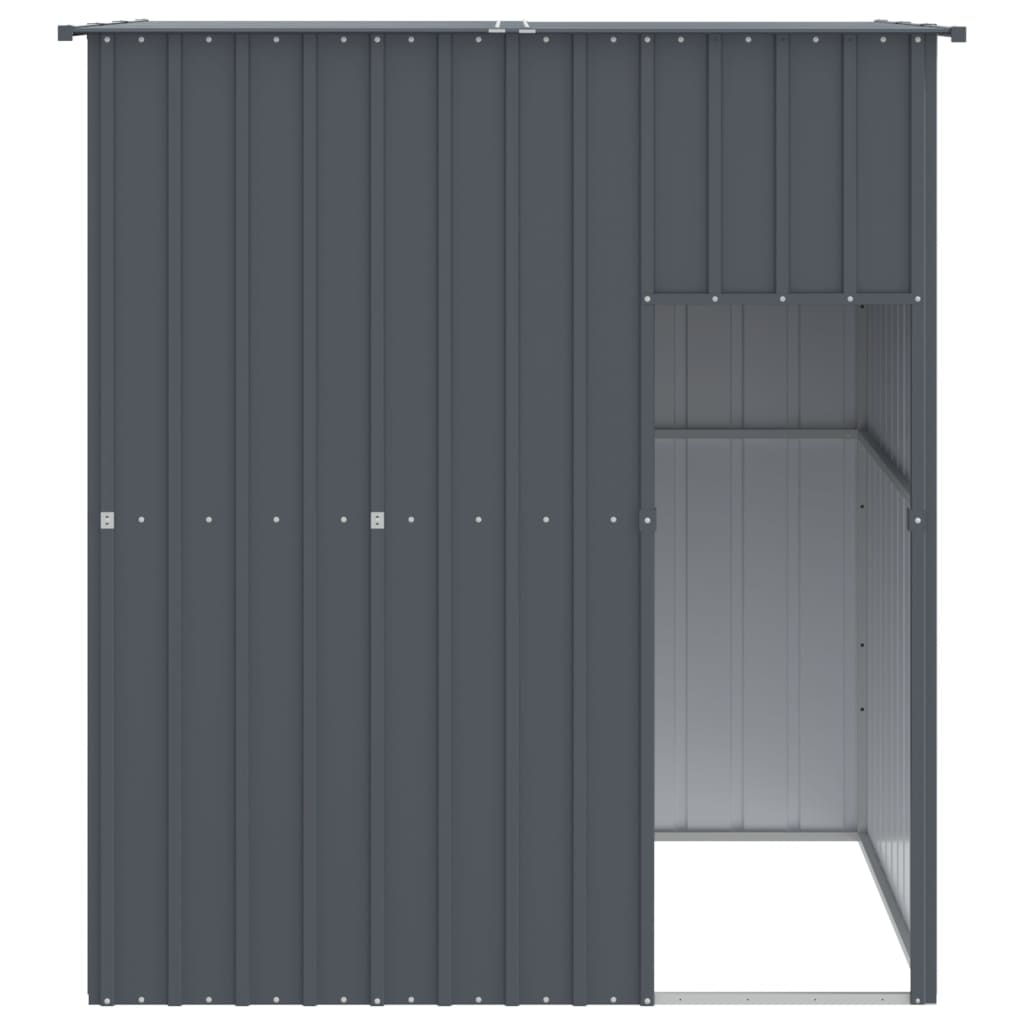 Casetta Cani con Tetto Antracite 165x153x181 cm Acciaio Zincato - homemem39