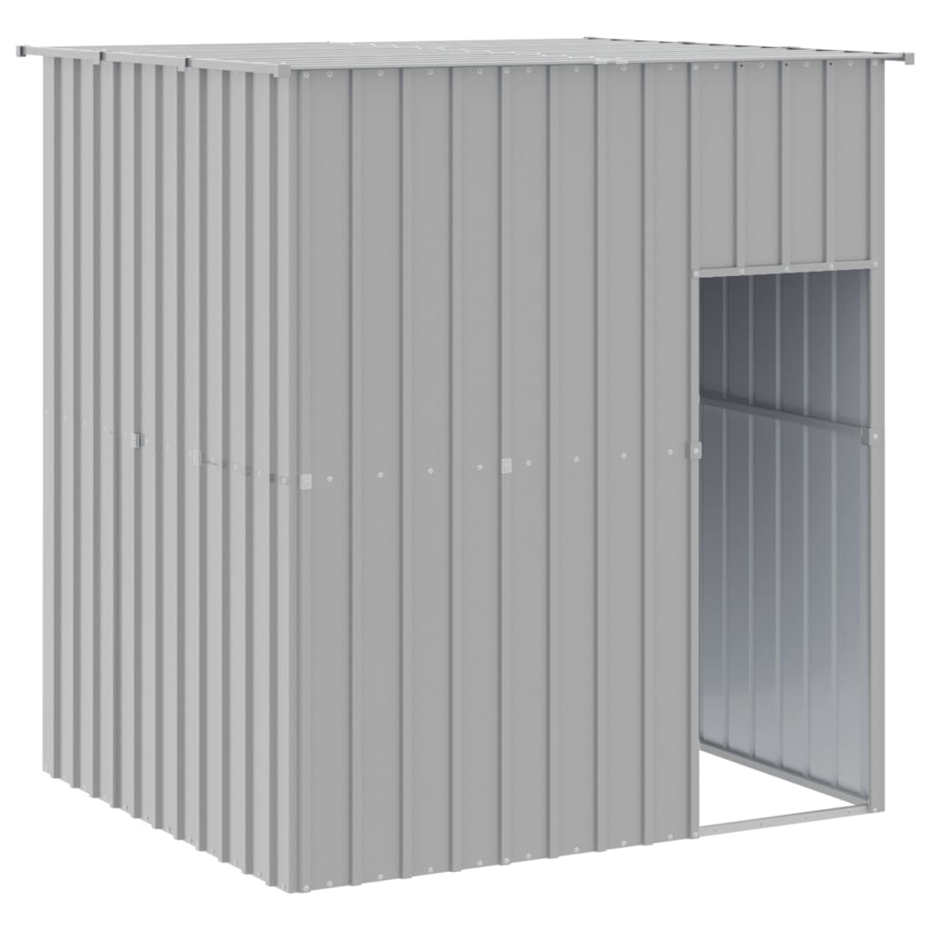 Casetta Cani Tetto Grigio Chiaro 165x153x181 cm Acciaio Zincato - homemem39