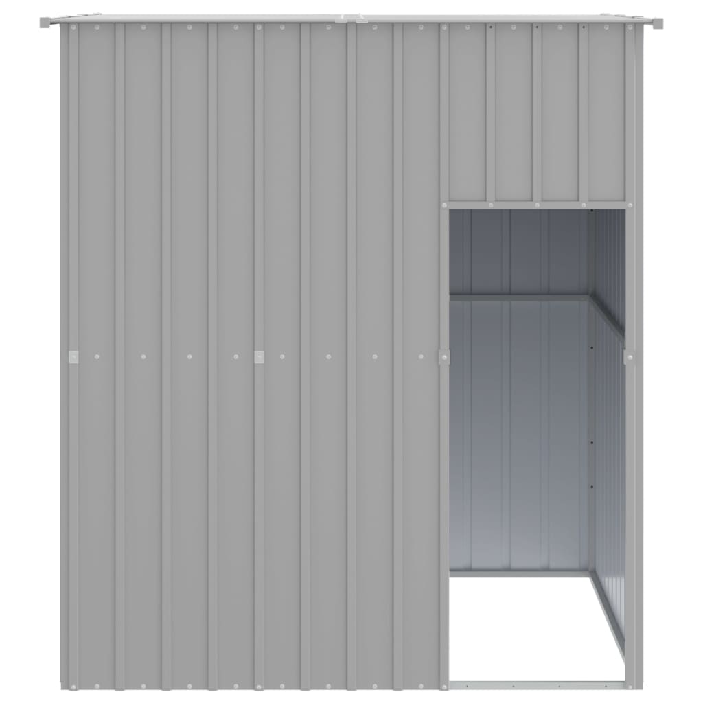Casetta Cani Tetto Grigio Chiaro 165x153x181 cm Acciaio Zincato - homemem39