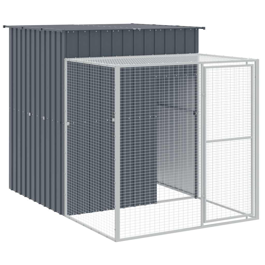 Pollaio con Area Corsa Antracite 165x251x181 cm Acciaio Zincato | homemem39