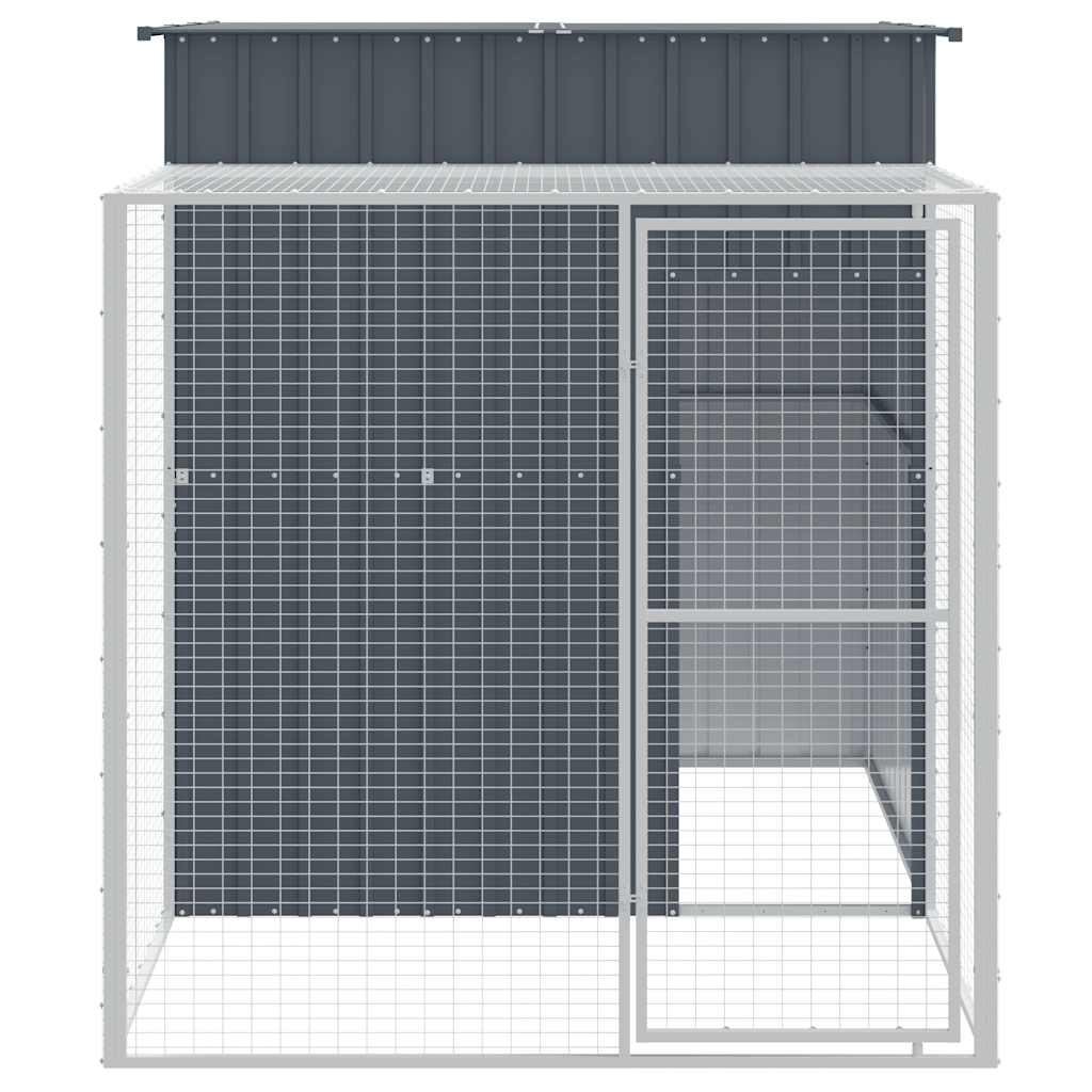 Pollaio con Area Corsa Antracite 165x251x181 cm Acciaio Zincato | homemem39