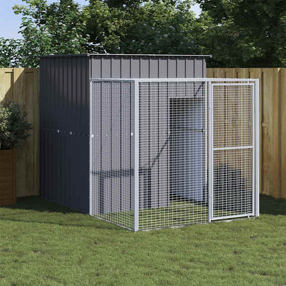Pollaio con Area Corsa Antracite 165x251x181 cm Acciaio Zincato | homemem39