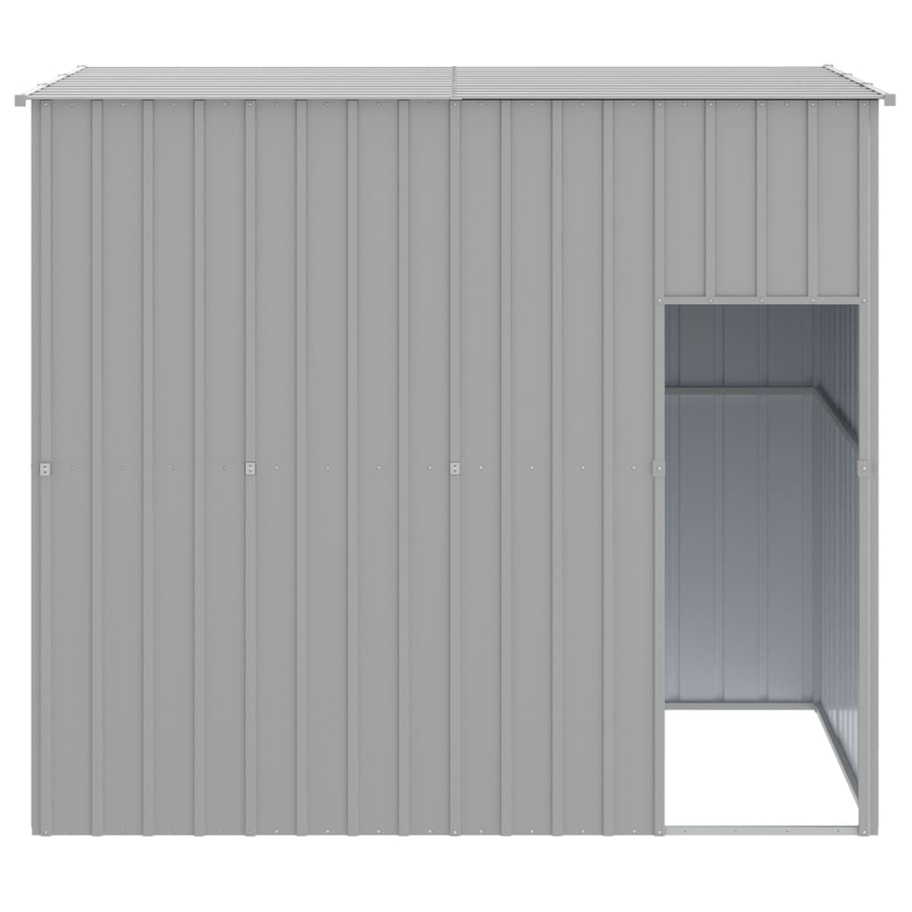 Casetta Cani Tetto Grigio Chiaro 214x153x181 cm Acciaio Zincato - homemem39