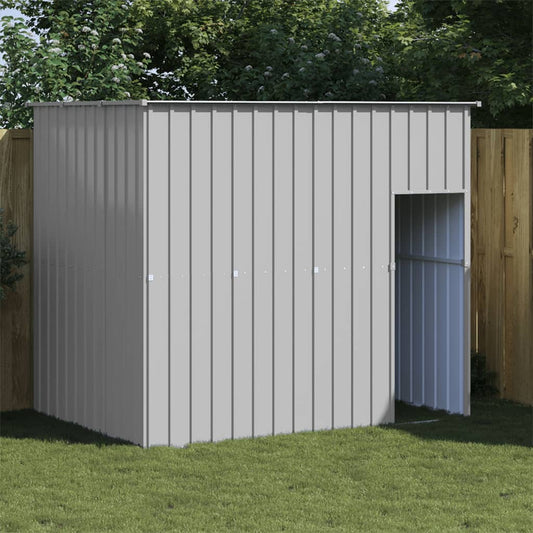 Casetta Cani Tetto Grigio Chiaro 214x153x181 cm Acciaio Zincato - homemem39
