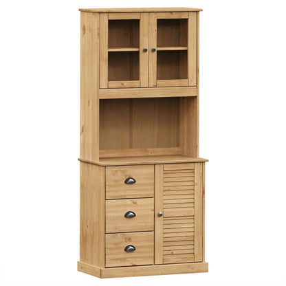 Credenza VIGO 78x40x175 cm in Legno Massello di Pino - homemem39