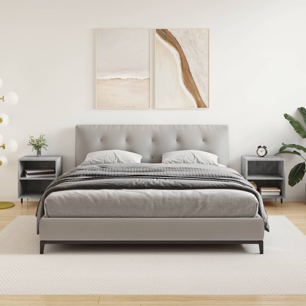 Comodini 2 pz Grigio Cemento 40x30x50 cm in Legno Multistrato - homemem39