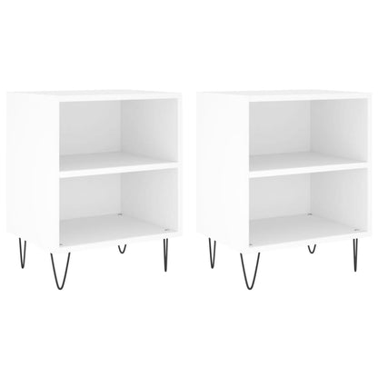 Comodini 2 pz Bianchi 40x30x50 cm in Legno Multistrato - homemem39