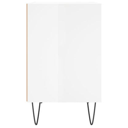 Comodino Bianco Lucido 40x30x50 cm in Legno Multistrato - homemem39