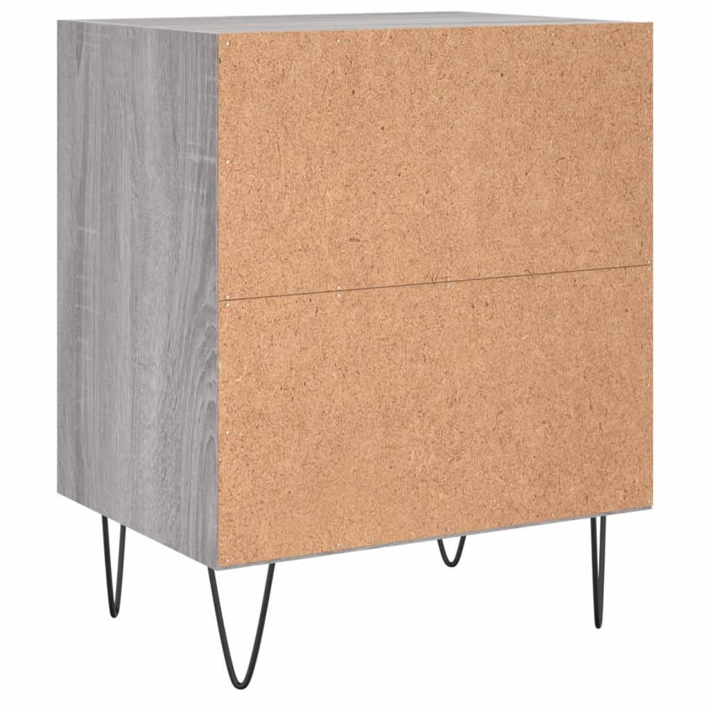 Comodini Grigio Sonoma 2 pz 40x30x50 cm in Legno Multistrato