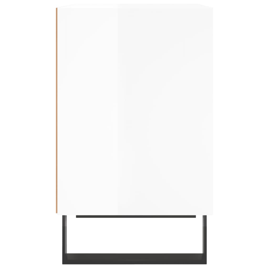 Comodini 2 pz Bianco Lucido 40x30x50 cm in Legno Multistrato - homemem39