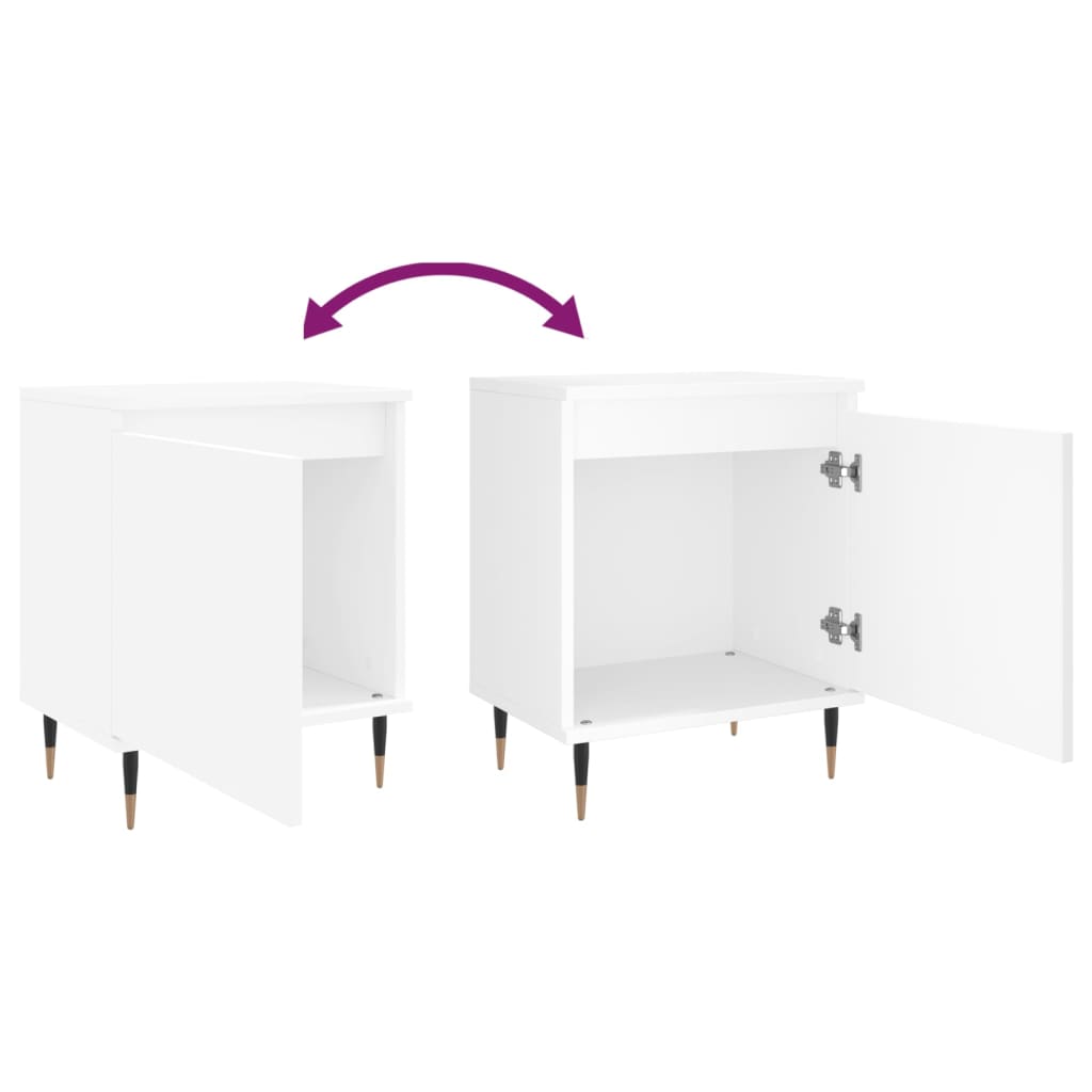 Comodini 2 pz Bianchi 40x30x50 cm in Legno Multistrato - homemem39