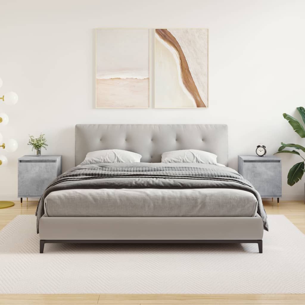 Comodini 2 pz Grigio Cemento 40x30x50 cm in Legno Multistrato - homemem39