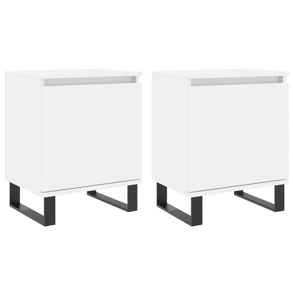 Comodini 2 pz Bianchi 40x30x50 cm in Legno Multistrato - homemem39