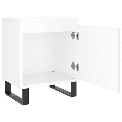 Comodini 2 pz Bianco Lucido 40x30x50 cm in Legno Multistrato - homemem39