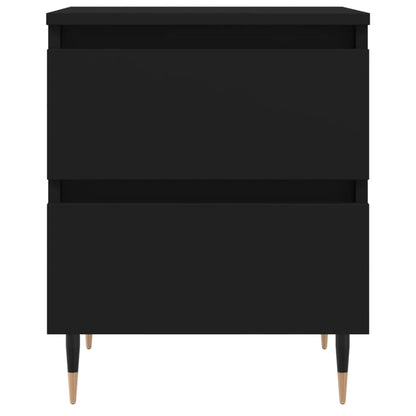 Comodini 2pz Neri 40x35x50 cm in Legno Multistrato - homemem39