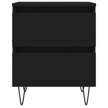 Comodino Nero 40x35x50 cm in Legno Multistrato - homemem39