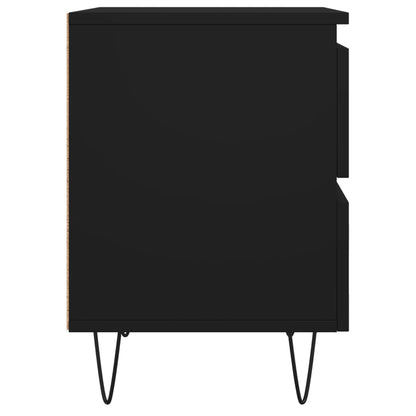 Comodini 2pz Neri 40x35x50 cm in Legno Multistrato