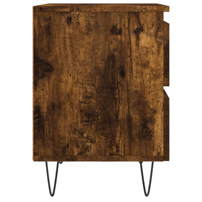 Comodini 2pz Rovere Fumo 40x35x50 cm in Legno Multistrato
