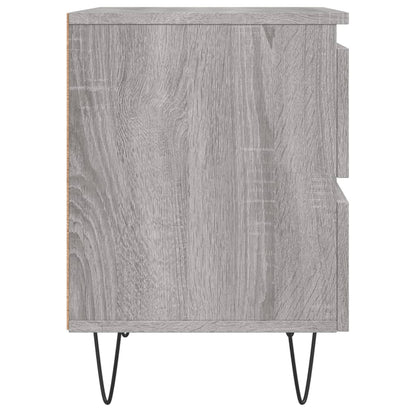 Comodini 2pz Grigio Sonoma 40x35x50 cm in Legno Multistrato - homemem39