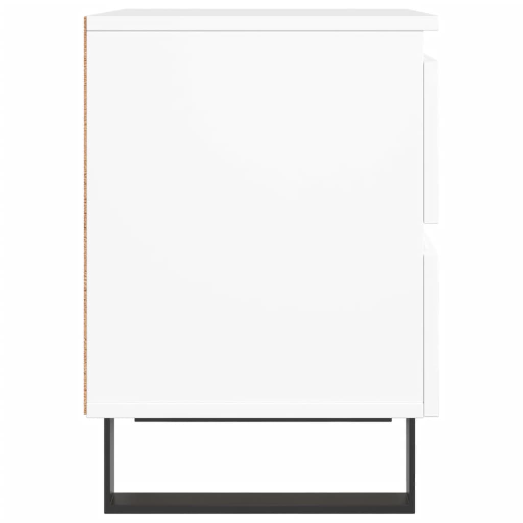 Comodini 2pz Bianchi 40x35x50 cm in Legno Multistrato