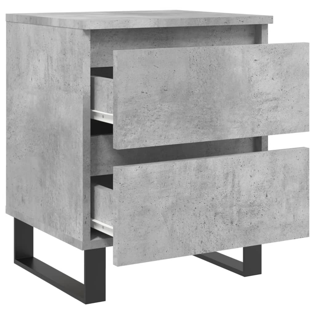 Comodino Grigio Cemento 40x35x50 cm in Legno Multistrato